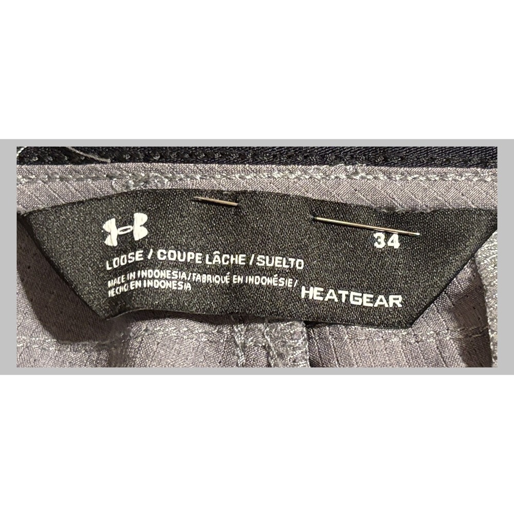 Under Armour Mens HeatGear Golf Pants Gray Loose Fit Size 34 x 32 Flat Front